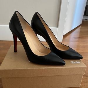 Christian Louboutin Pigalle Nappy Shiny Heels. Size 38